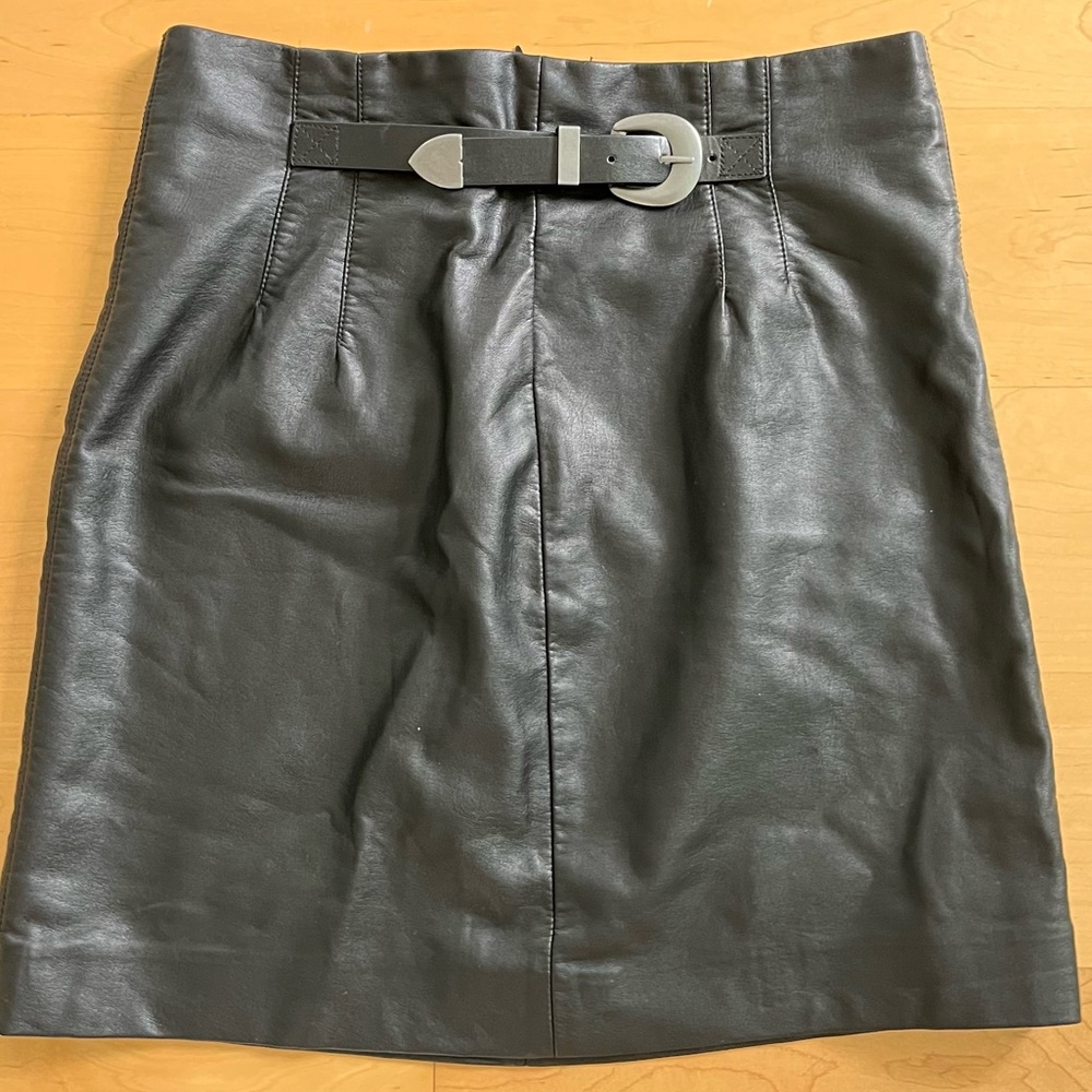 Free People Black Faux Leather Mini Skirt